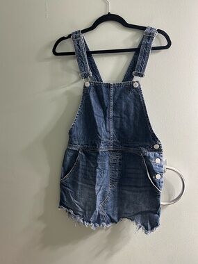 Free people denim overall skirt